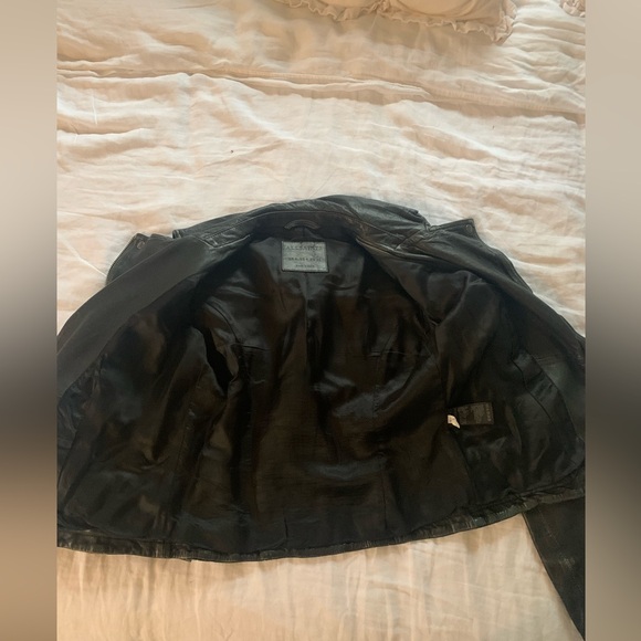 All Saints Distressed Leather Jacket - Picture 3 of 5